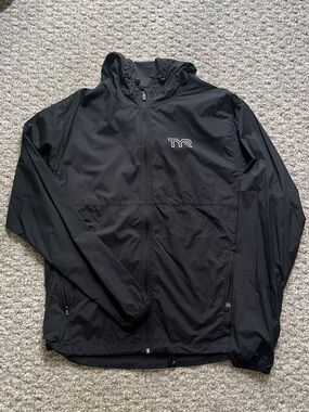 TYR Men's Black Hooded Windbreaker Jacket